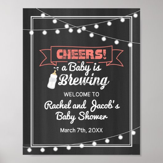 ベビーは醸造コーラル&シャルボードウェルカムシャワー ポスター (正面)