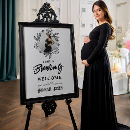 ベビーは醸造ゴシックベビーシャワースカル&花 ポスター