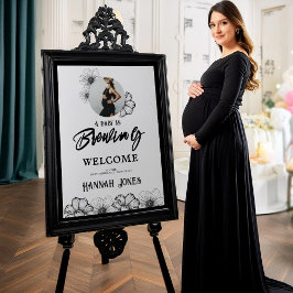 ベビーは醸造ゴシックベビーシャワースカル&花 ポスター