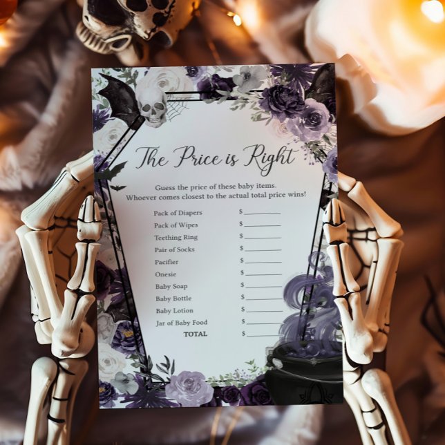 ベビーは醸造ゴシック価格は正しいゲーム (Floral Gothic Coffin A Baby is Brewing Baby Shower The Price is Right Game)