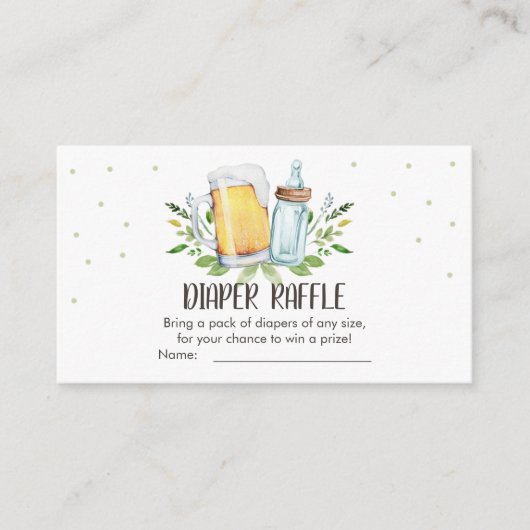 ベビーは醸造シャワービールおむつラッフルカード エンクロージャーカード (正面)