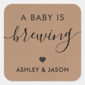 ベビーは醸造ステッカー、コーヒークラフトの好意 スクエアシール (正面)