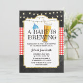 ベビーは醸造チョークボードビール赤ちゃんシャワー 招待状 (スタンド正面)