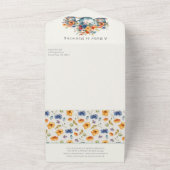 ベビーは醸造ティーポットとティーカップベビーシャワー オールインワン招待状 (外側)