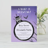 ベビーは醸造ハロウィーン秋秋の赤ちゃんシャワー 招待状 (スタンド正面)