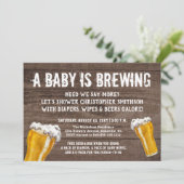 ベビーは醸造パパの男のおむつシャワー 招待状 (スタンド正面)