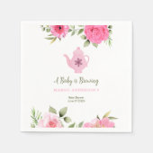 ベビーは醸造フラワーバラ茶ベビーシャワー スタンダードカクテルナプキン (正面)