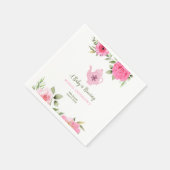 ベビーは醸造フラワーバラ茶ベビーシャワー スタンダードカクテルナプキン (角)