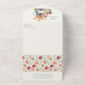 ベビーは醸造フローラティーポットベビーシャワー オールインワン招待状 (外側)