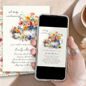 ベビーは醸造フローラティーポット赤ちゃんシャワー 招待状