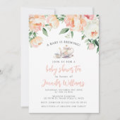 ベビーは醸造フローラベビーガールシャワー 招待状 (正面)