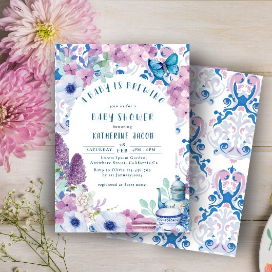 ベビーは醸造フローラ茶パーティー赤ちゃんシャワー 招待状