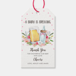 ベビーは醸造ベビーシャワーありがとうラベル緑 ギフトタグ