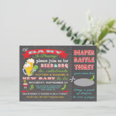 ベビーは醸造ベビーシャワーおむつチケット 招待状 (スタンド正面)