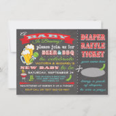 ベビーは醸造ベビーシャワーおむつチケット 招待状 (正面)