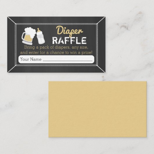 ベビーは醸造ベビーシャワーおむつラッフルチケット エンクロージャーカード (正面/裏面)