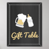 ベビーは醸造ベビーシャワーギフトテーブルサイン ポスター (正面)