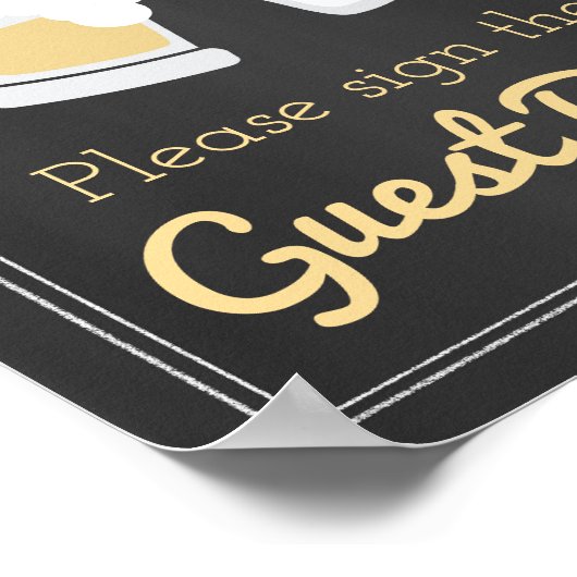 ベビーは醸造ベビーシャワーゲストブックサイン ポスター (角)