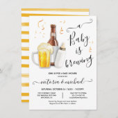 ベビーは醸造ベビーシャワー招待状 招待状 (正面/裏面)