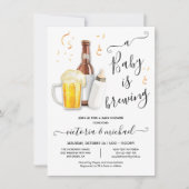 ベビーは醸造ベビーシャワー招待状 招待状 (正面)