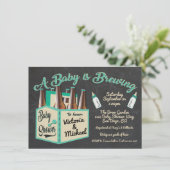 ベビーは醸造ベビーシャワー招待状 招待状 (スタンド正面)