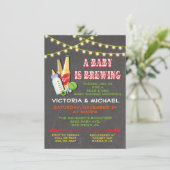 ベビーは醸造ベビーシャワー招待状 招待状 (スタンド正面)