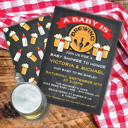 ベビーは醸造ベビーシャワー招待状 招待状