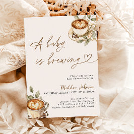 ベビーは醸造ベビーシャワー、コーヒーベビーシャワー 招待状