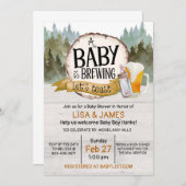 ベビーは醸造ベビーシャワー、共同ベビーシャワー 招待状 (正面/裏面)