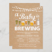 ベビーは醸造ベビーシャワーBBQクラフト招待状 招待状 (正面/裏面)