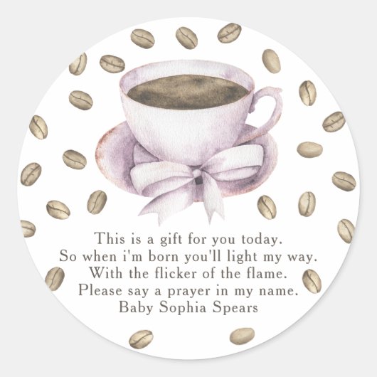 ベビーは醸造ベビー-祈りの言葉キャンドルラベル ラウンドシール (正面)