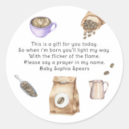 ベビーは醸造ベビー-祈りの言葉キャンドルラベル ラウンドシール