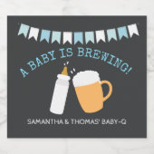 ベビーは醸造ベビー-Qビールボトルラベルボーイ ビールラベル (シングルラベル)