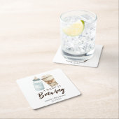 ベビーは醸造ボトルコーヒーベビーシャワー スクエアペーパーコースター (インサイチュ)