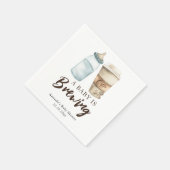 ベビーは醸造ボトルコーヒーベビーシャワー スタンダードカクテルナプキン (角)