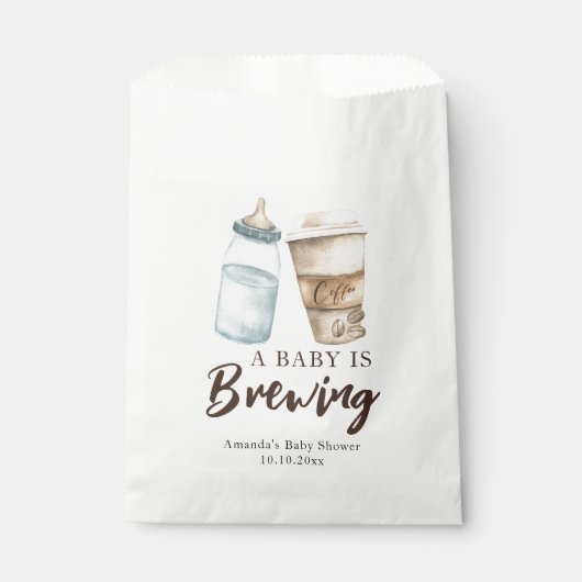 ベビーは醸造ボトルコーヒーベビーシャワー フェイバーバッグ (正面)