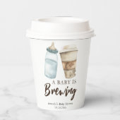 ベビーは醸造ボトルコーヒーベビーシャワー 紙コップ (裏面)