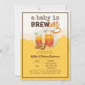 ベビーは醸造ママピントビールボーイモダンガール 招待状 (正面)