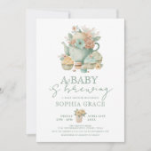 ベビーは醸造ヴィンテージビクトリアンベビーシャワー 招待状 (正面)