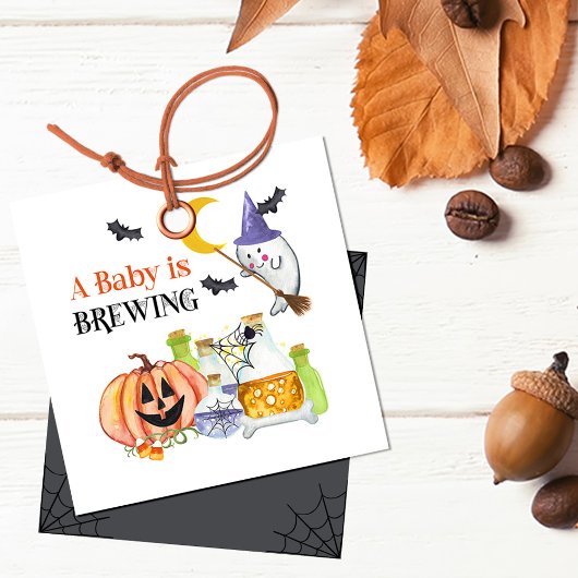 ベビーは醸造幽霊とポーション赤ちゃんシャワー フェイバータグ