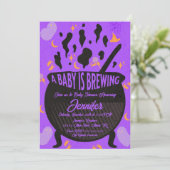 ベビーは醸造幽霊グルーヴィレトロベビーシャワー 招待状 (スタンド正面)