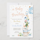 ベビーは醸造招待状茶パーティー赤ちゃんシャワー 招待状 (正面)