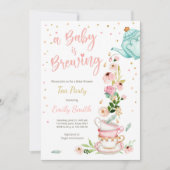 ベビーは醸造招待状茶パーティー赤ちゃんシャワー 招待状 (正面)