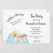 ベビーは醸造招待状茶パーティー赤ちゃんシャワー 招待状 (正面/裏面)