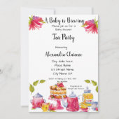 ベビーは醸造招待状茶パーティー赤ちゃんシャワー 招待状 (正面)
