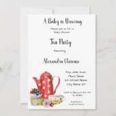ベビーは醸造招待状茶パーティー赤ちゃんシャワー 招待状 (正面)