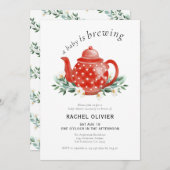 ベビーは醸造水色ベビーシャワー 招待状 (正面/裏面)