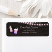 ベビーは醸造用ピンクベビーシャワー差出人住所 ラベル (インサイチュ)