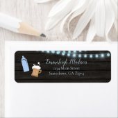 ベビーは醸造用ブルーベビーシャワー差出人住所 ラベル (インサイチュ)