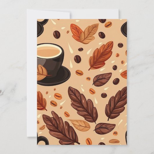 ベビーは醸造秋コーヒーをテーマにした赤ちゃんシャワー 招待状 (裏面)